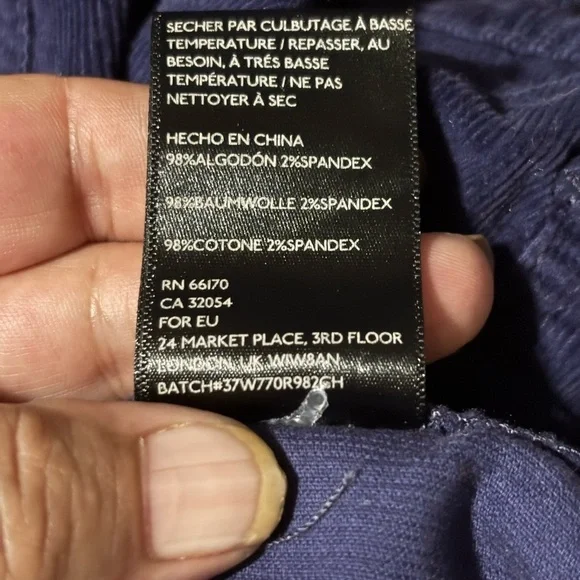 🛍Bundle sale🛍Women's Navy Button-Front corduroy Skirt size 12 - Picture 7 of 9